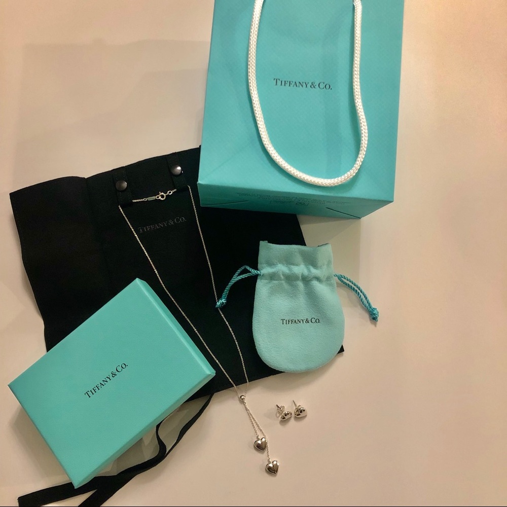 Tiffany & Co. Puff Heart Necklace & Earring Bundle